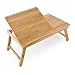 Produktbild Relaxdays Laptoptisch aus Bambus HBT: 24 x 55 x 33 cm Beistelltisch mit praktischem Fach für Stifte oder Notizen verstellbarer Computertisch als Knietisch und Betttisch Notebooktisch aus Holz, natur