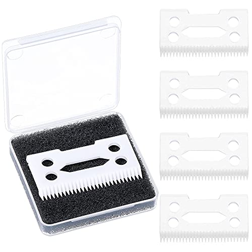 4 Pieces Ceramic Clipper Blades 2 Hole Clipper Ceramic Clipper Replacement Blades Ceramic Blade Cutter Stagger for Senior Cordless Clipper, Magic Clip, Sterling Senior