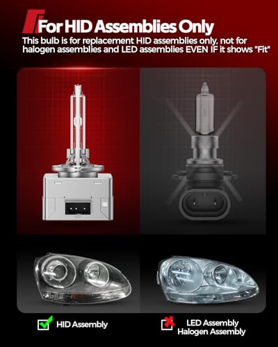 Image of Torchbeam D3S HID Bulb, 6000K Diamond White Xenon Bulbs, High Low Beam HID Bulbs for HID Assembly, Pack of 2