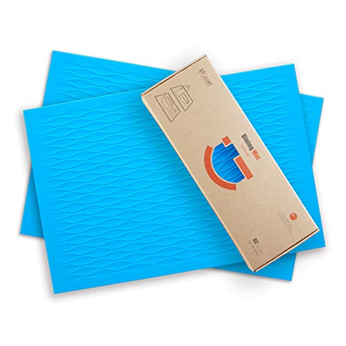 liflicon Placemats Set of 2 Silicone Dining Table Place Mats Pet Food Place Mats Non-Slip Trivet Mats Heat-Resistant Placemats Stain Resistant Anti-Skid Table Mats Size 17.72