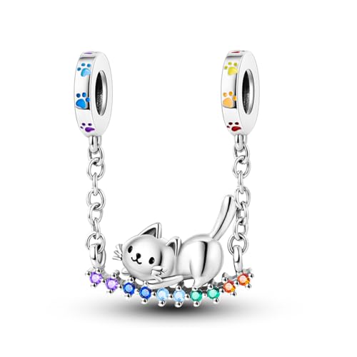 YIXUAN Charms Paws Arcobaleno Compatibile con Braccialetti Pandora per Gioielli in Argento 925 per Donne Regali di Halloween