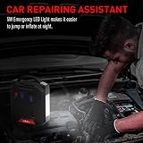 Jump Starter with Air Compressor, 2500A Peak 24000mAh Portable Car Battery Charger Moto Battery Booster Power Pack (All Gas or 8.0L Diesel) Emergency Auto Battery Booster Pack - 6