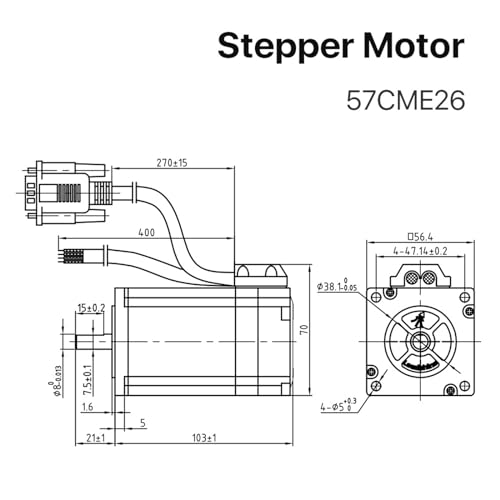 Moteur pas à pas Nema23 57CME26 anti perte de pas pour axe CNC