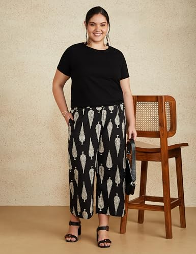 Image of Amazon Brand - Myx Women Loose Fit Cotton Flared Palazzo (Available in Plus Sizes)
