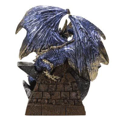 Dragon sur pentagramme lune figurine résine déco table originale
