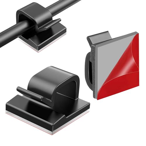 40 Clip Autoadesive Per Cavi - Gestione Cavi Scrivania, USB, Rete, Luci, Con Colla Acrilica - Foto 3