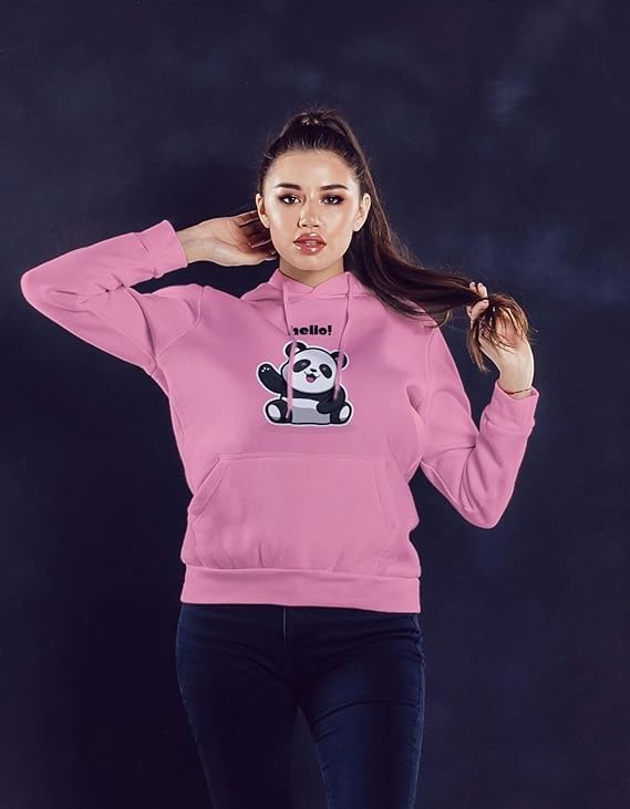 Image of Women's Printed Fleece Hoodie Sweatshirt | Soft Warm Winter Hooded Top for Women & Girls