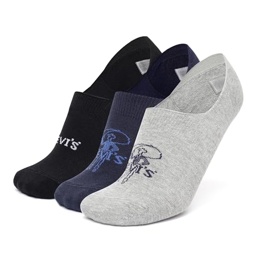 Image of Levi's Men's Cotton Stretch No Show Anti Slip Grip Socks (Pack of 3)