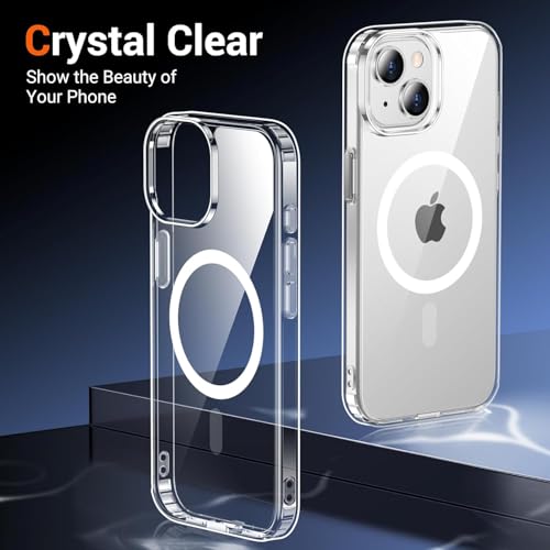 Image of ShieldTech Back Cover Case + Screen Protector for Apple iPhone 15 | Mag-Safe Compatible | Transparent Mobile Phone Back Cover Case for Apple i Phone 15 | i Phone 15 TPU Transparent Back Case Cover