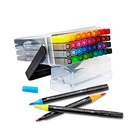Aihao Markers For Kids,Dual Tip Markers Set, Brush & Fine Tips, 36 Pack, Super Washable Markers With Stand Portable Box, Pens For Coloring, Doodling, Sketching, Art Supplies For Drawing, Journaling #TOP6