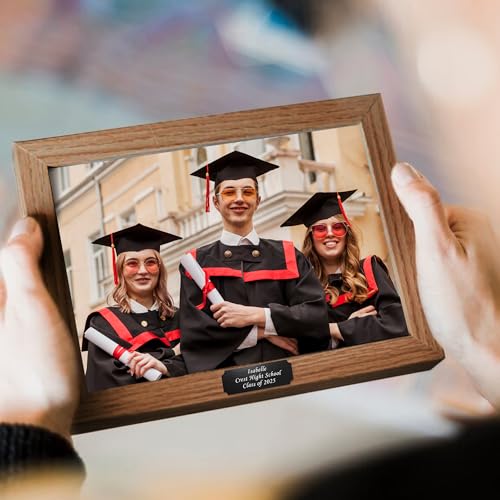 Image of Engraved Name Plates 2 inch x 4 inch Graduation Gifts Class of 2026 Custom Plaque Trophy Plates Engraved Name Plate Custom Engraved Plate Personalized Engraved Brass Plaque(Black-1, 2x4 in)