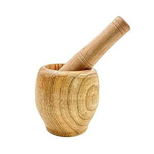 JZK JZK-M465 Wooden Mortar & Pestle Set