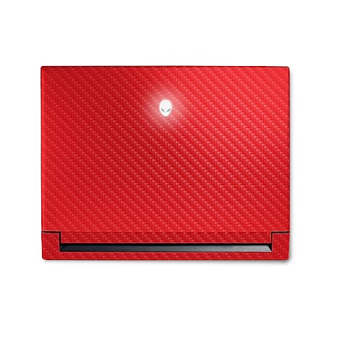 Image of MightySkins Carbon Fiber Skin Compatible with Alienware M18 R1 (2023) Full Wrap Kit - Solid Red | Protective, Durable Textured Carbon Fiber Finish | Easy to Apply & Change Styles | Made in The USA