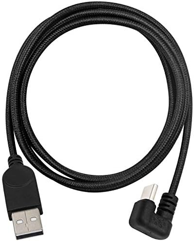 Maxhood USB C Cable, USB Type C Cable 3A Fast Charging, 180 Degree Angled USB Type C Charger Nylon Braided USB C Fast Charging Cable, USB A to USB C Charging Cable for USB C Charger, 5feet (Black)