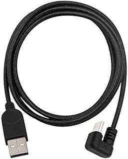 Maxhood USB C Cable, USB Type C Cable 3A Fast Charging, 180 Degree Angled USB Type C Charger Nylon Braided USB C Fast Charging Cable, USB A to USB C Charging Cable for USB C Charger, 5feet (Black)