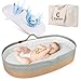 Cal-ko Moses Basket for Newborns – Baby Changing Basket with Waterproof Pad – Reinforced Mesh Sides – Includes Travel Case – Portable Diaper Basket for Dresser Top or Nursery Use (Cotton, Teal)