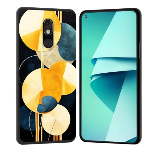 wiaekosef for LG Stylo 6 Case,Soft Silicone Rubber Bumper Case Shockproof Full-Body Protective Case Cover for LG Stylo 6,Abstract Geometric Circles