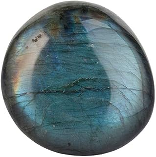 Nupuyai Labradorite Irregular Tumbled Polished Stone,Pocket Palm Worry Stone for Therapy,Healing Crystal for Meditation