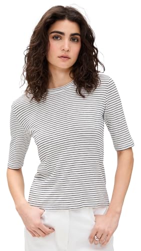 Pull Vince rayé femme anti-froissement manches au coude confort