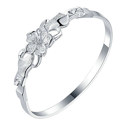 Bracelet à Breloques 925 cadeau idéal pour femme avec motif de fleurs poétiques