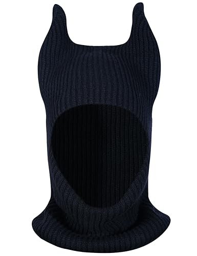 LOLAT Funny Knitted Beanies Hat Full Face Ski Mask Winter Warm Balaclava Hat Halloween Ox Horn Cap...