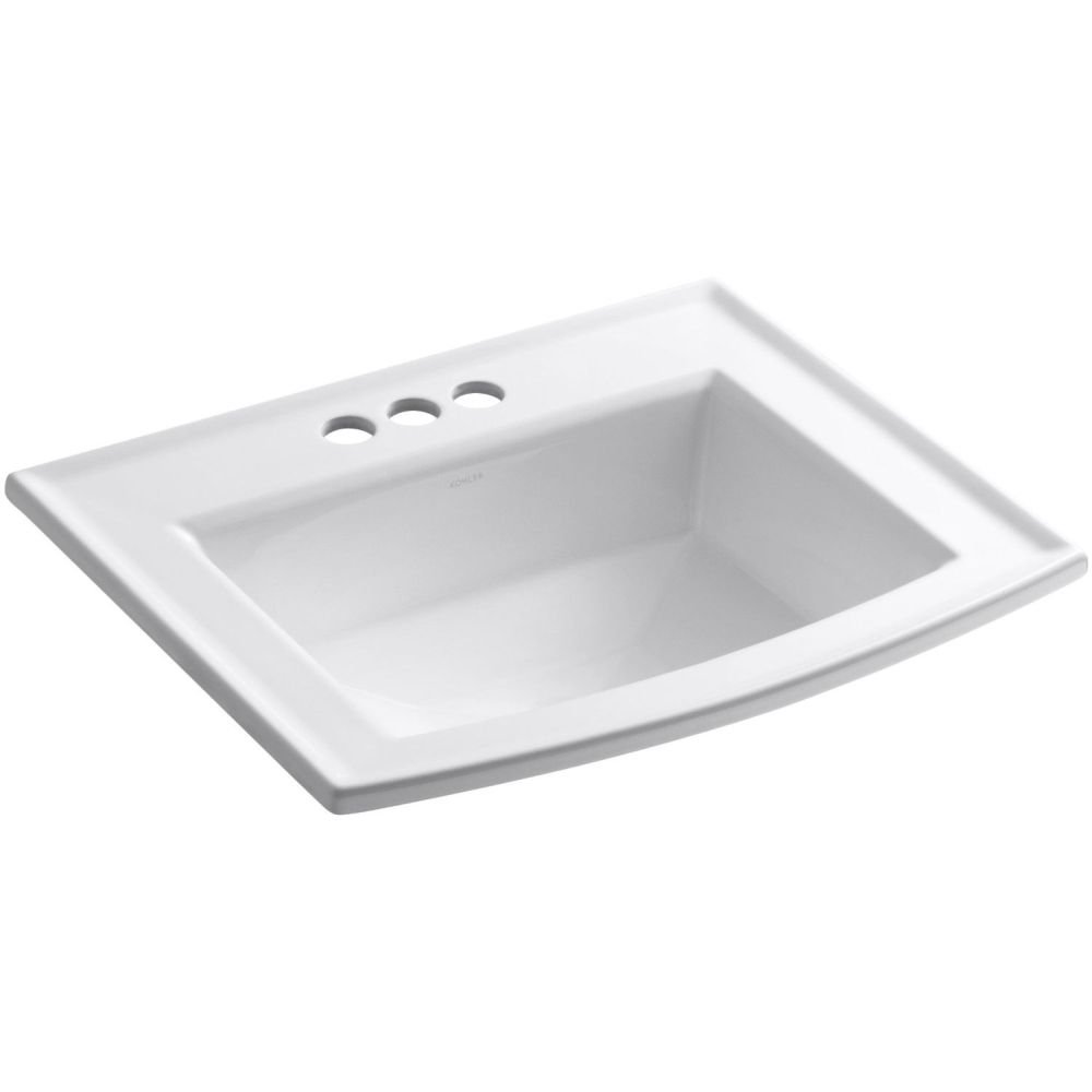 Kohler 2356-4-0 Archer® 22-3/4" rectangular drop-in bathroom sink, White