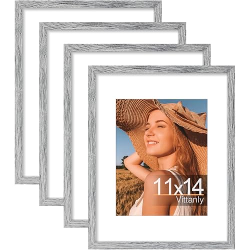 Vittanly 11x14 Picture Frame Set of 4, Display Pictures 8x10