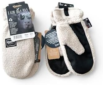 Watson Gloves Lady Baa Baa Cozy Winter Mitt - Sustainable Fuzzy Fleece Sherpa Shell, Warm Eco-Lining, Touchscreen, Snug-Fit, Small(2-pack)