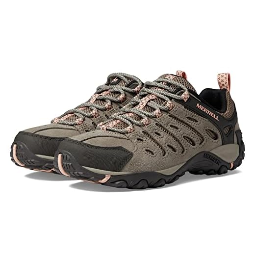 Merrell Women's CROSSLANDER 2 Hiking Shoe, Boulder/Peach, 9.5 M US