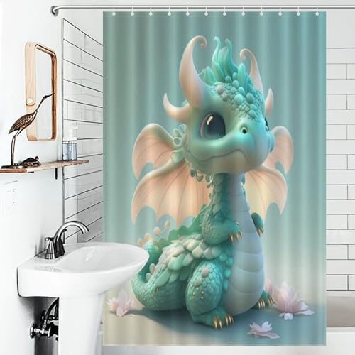 Rideau de douche textile ptérosaure en polyester lavable de qualité supérieure - 6