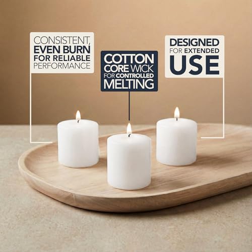 Image of Royal Imports White Votive Candles Unscented Candles for Wedding Centerpieces Pack of 288 Dripless Wax for Parties, Aromatherapy, Devotional, Home Decor, Spas & Holiday Gifts