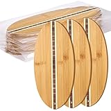 Didaey 6 Pcs Bamboo Surfboard Cutting Board Surf Shaped Wood Serving and Cutting Board Surfboard Decoration Bar Serving plate Set with Stylish Stripe Design(14.5 x 6 Inch)