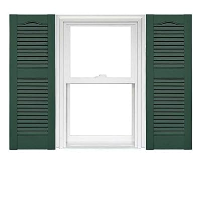 Mid America Open Louver Vinyl Shutters (1 Pair) - 14.5 x 48 028 Forest Green