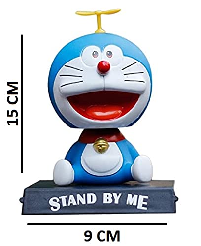 Image of AUGEN Super Hero Doremon Action Figure Limited Edition Bobblehead with Mobile Holder for Car Dashboard, Office Desk & Study Table (Pack of 1)(Plastic)