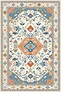 Area Rugs120*160cm, Carpet Rugs, Machine Washable Non Slip Vintage Retro Rugs, Backing Soft Stain Resistant Non-Shedding, Floor Carpet for Indoor Front Entrance, Living Room, Bedroom
