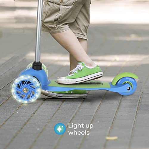 Sakar Ignight Green 3 Wheel Scooter For Boys And Girls Ages 3+, Max Weight 75Lbs, Foot-Activated Brake - Durable, Comfortable, & Easy To Ride #TOP7