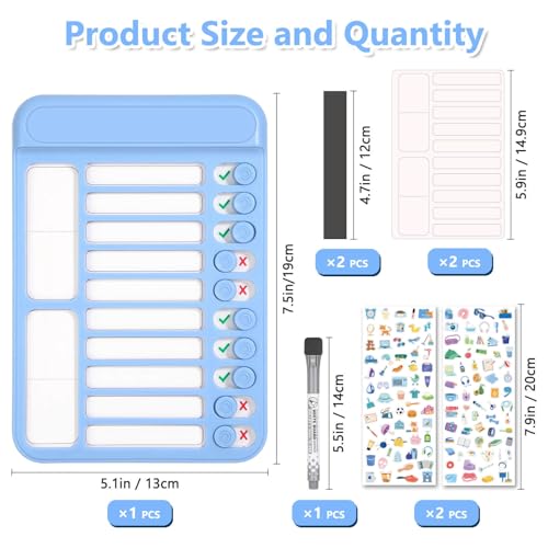 Image of Audab Dry Erase Chore Chart for Kids, Magnetic Whiteboard Checklist Board, Chore Checklist Slider to Do List Board, Daily Routine Chart Schedule Board Task Tracker for Home Refrigerator, Wall, Desk