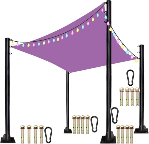 Shade Sail Poles, 9 FT Outdoor Sun Shade Sail Pole Awning Canopy Outdoor Heavy Duty Poles for Sun...