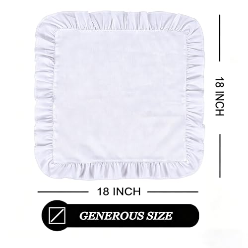 Servilletas de tela de lino y algodón 18 x 18 pulgadas set de 4 miniatura 4