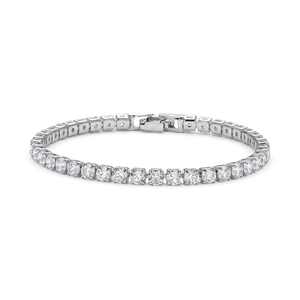salty alpha Radiance Tennis Bracelet - Silver for Men | Stylish Durable Jewelry Set | Modern Everyday Wear | Gift for Boys, Brothers, Husband | Birthdays | Gift for Valentine Day-picture-37