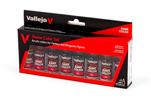 Vallejo Game Color Set Acrylfarben Game Color Inks. 8 transparente Tinten in 18 ml Flaschen mit Pipetten für Schattierungseffekte und Washes in Fantasy- und Wargames.