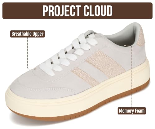 Image of Project Cloud Platform Sneakers for Women - Lightweight Memory Foam Insole Womens Sneakers - Non-Slip Fashion Sneakers for Women Footwear - Women's Fashion Platform Shoes (Nita)
