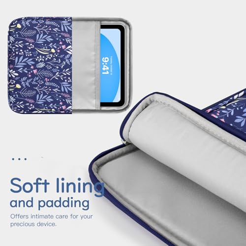 Image of Dadanism 9-11 Inch Tablet Sleeve Bag Carrying Case for iPad (A16) 11th Gen 11 inch, iPad 10th Gen 10.9 inch Air 5 /4, iPad Air M4 /Pro M5 11 inch, iPad 9 /8 /7th Gen 10.2 inch, Galaxy Tab A11+ Plus 11 inch, Branche Dark Blue