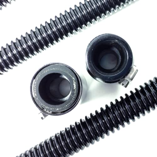 Pirate Mfg 44" Black Stainless Steel Heater Hose Kit W/Black Aluminum End Caps #TOP3