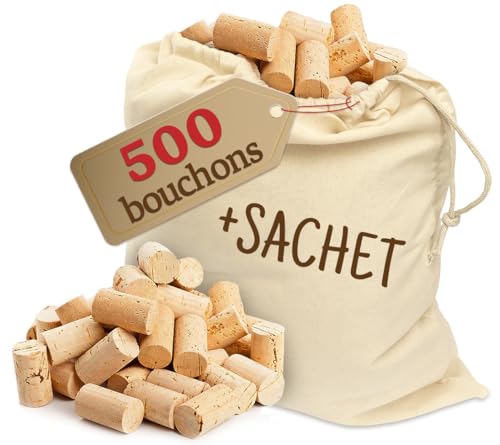 ELES VIDA 500 Bouchons à vin - pour décorer, embellir et bricoler - Bouchons en liège naturels pour Les Enfants, 24 mm x 45 mm