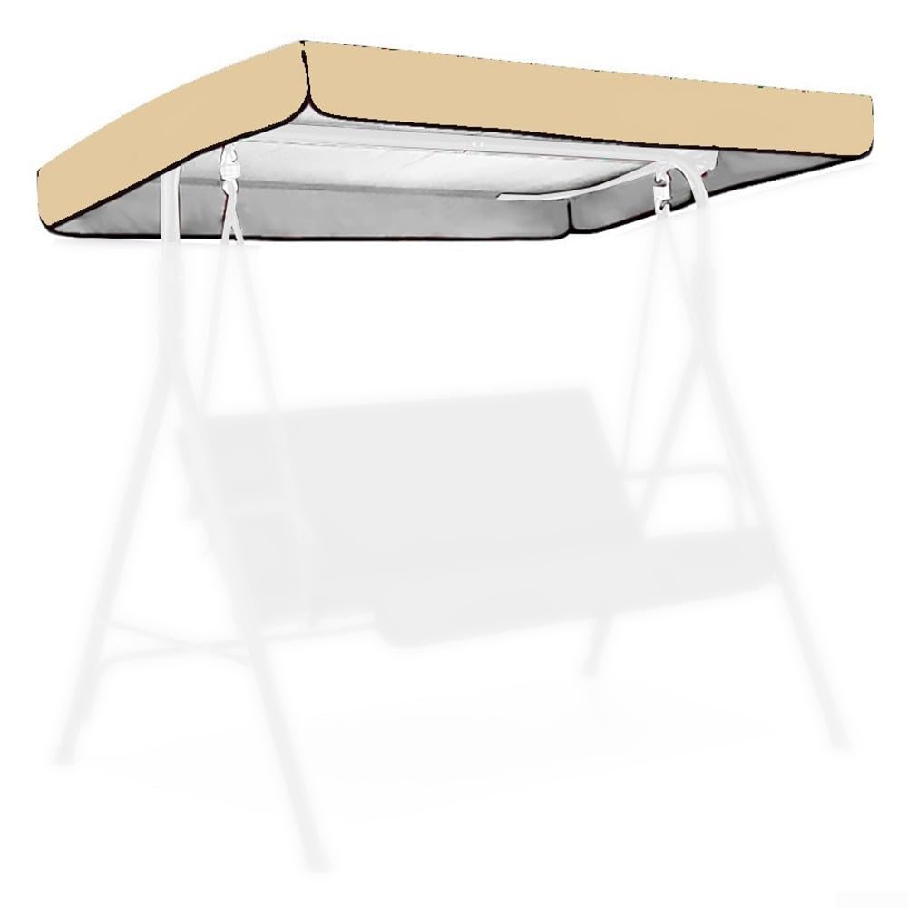Elegante tettoia per dondolo a 3 posti, in tessuto Oxford impermeabile, ricambio per altalene da giardino, 195 x 125 cm, beige