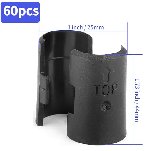 Image of 60 Pack Black Wire Shelf Clips 1 inch (30 Pairs)