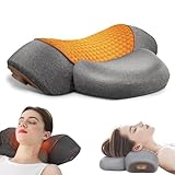 Neck Massager, 2025 Upgrade 3-in-1 Neck Massager Pillow Hump for Shoulder, Deep Tissue with Heating and Traction Function, Memory Foam Pillows for Sleep Aid and Relaxation(Dark Gray)