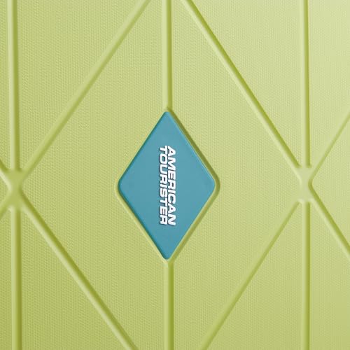 Image of American Tourister Qubiz | Check-in Trolley Bag (68 cm) | 360 8 Wheel Travel Luggage | Hard Case Polypropylene Suitcase | Recessed Combination Lock | Lime /Turquoise