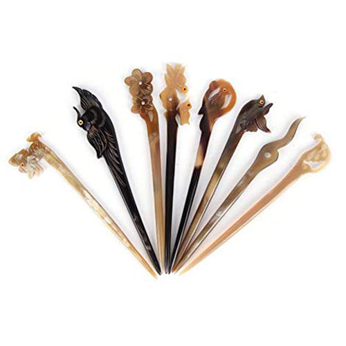 Ujuuu Retro Oriental Hair Stick Pin for Buns Chignon Maker, Decorative Hair Chopsticks Hair Pin Pick, Hair DIY Jewelry for Women Girls Gift (Jade)